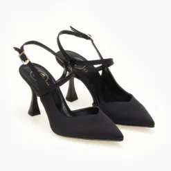 Γόβες σατέν μυτερές Tfp - Μαύρο -Γόβες Εκπτώσεις goves saten me xamilo takouni tfp 107825 yg9z