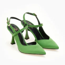 Γόβες σατέν μυτερές Tfp - Πράσινο -Γόβες Εκπτώσεις goves saten me xamilo takouni tfp 107827 c9jm 1