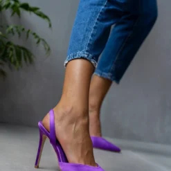 The Fashion Project Γόβες σατέν με λουράκι - Μωβ