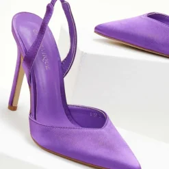 The Fashion Project Γόβες σατέν με λουράκι - Μωβ -Γόβες Εκπτώσεις goves saten muteres me louraki 105470 x3yb