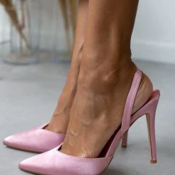 The Fashion Project Γόβες σατέν με λουράκι - Σάπιο μήλο