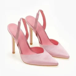 The Fashion Project Γόβες σατέν με λουράκι - Σάπιο μήλο -Γόβες Εκπτώσεις goves saten muteres me louraki 105472 vopk 1