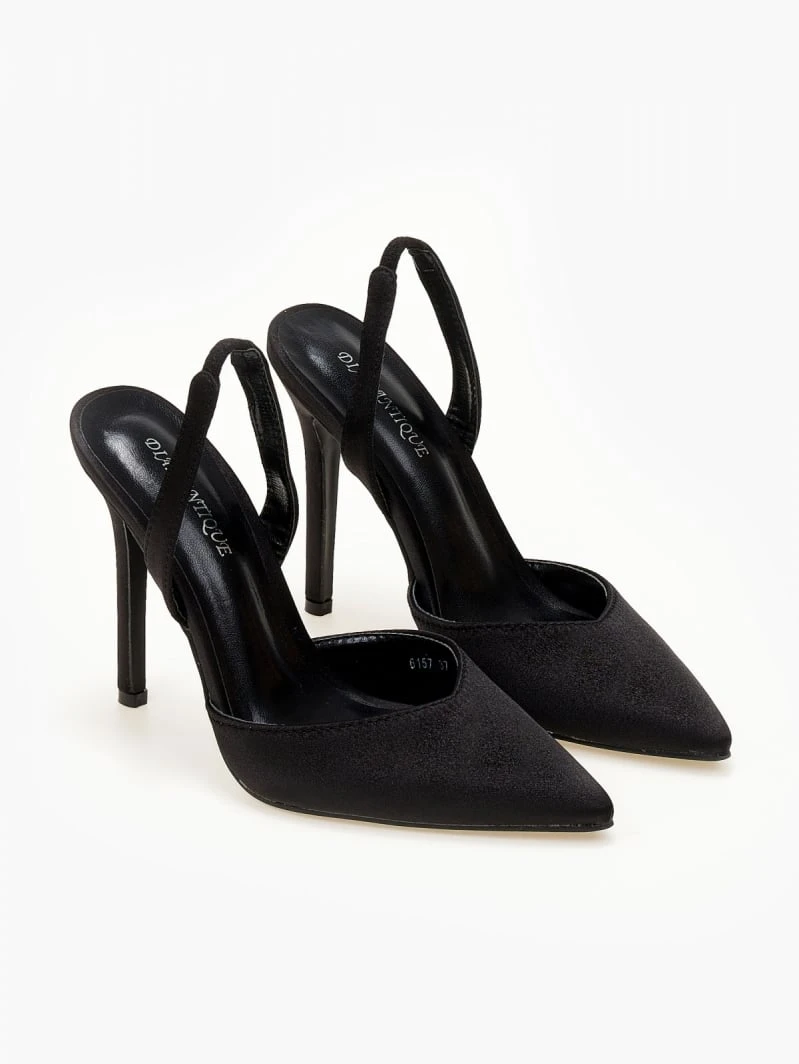 The Fashion Project Γόβες σατέν με λουράκι - Μαύρο 6 The Fashion Project Γόβες σατέν με λουράκι - Μαύρο - Image 6