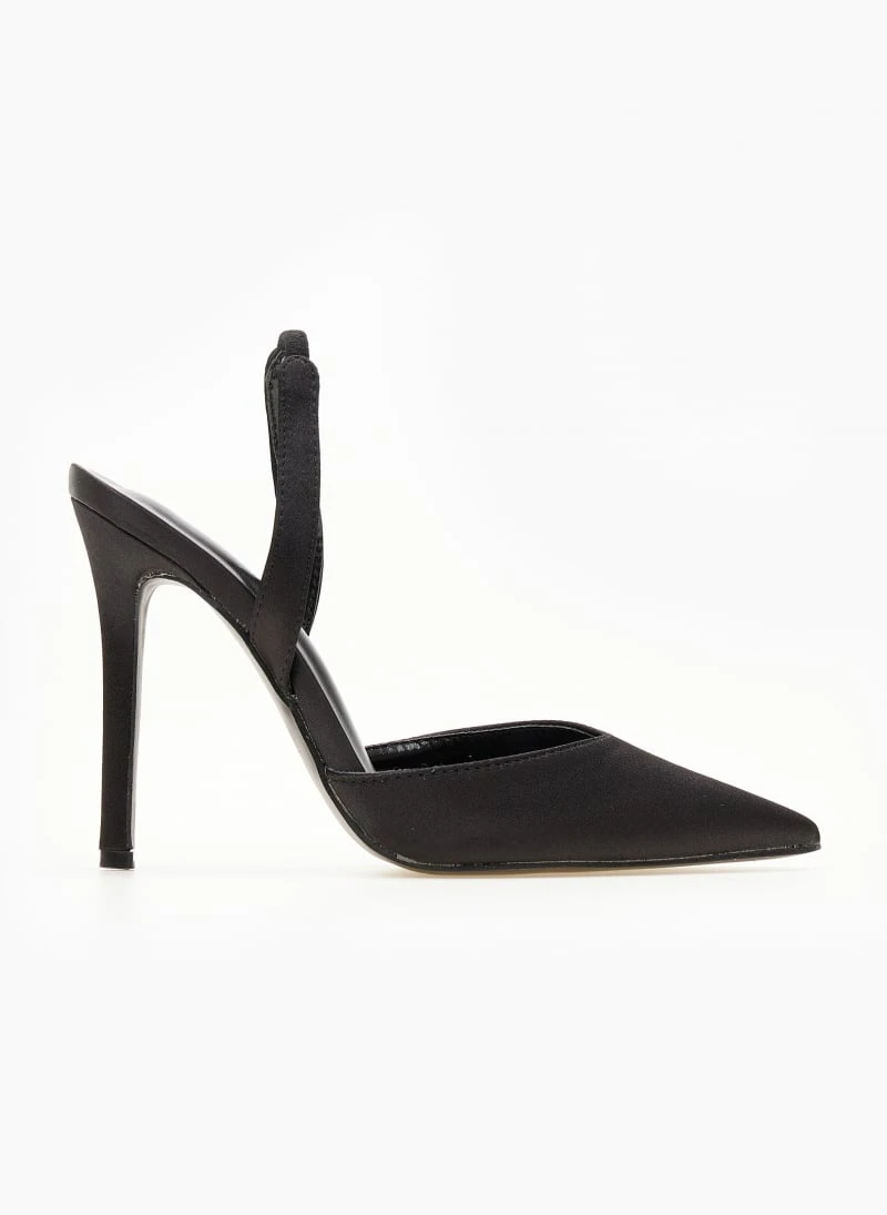 The Fashion Project Γόβες σατέν με λουράκι - Μαύρο 2 The Fashion Project Γόβες σατέν με λουράκι - Μαύρο - Image 2