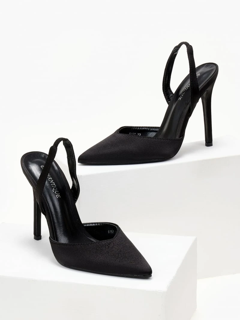 The Fashion Project Γόβες σατέν με λουράκι - Μαύρο 3 The Fashion Project Γόβες σατέν με λουράκι - Μαύρο - Image 3