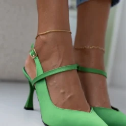 Γόβες σατέν μυτερές Tfp - Πράσινο