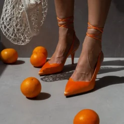 Γόβες σατέν με κορδόνια Tfp - Πορτοκαλί 10 Γόβες σατέν με κορδόνια Tfp - Πορτοκαλί -Γόβες Εκπτώσεις goves saten tfp me kordonia 100654 6iju 1