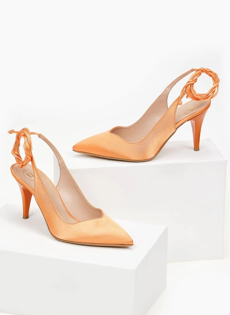 Γόβες σατέν με κορδόνια Tfp - Πορτοκαλί 3 Γόβες σατέν με κορδόνια Tfp - Πορτοκαλί - Image 3