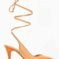 Γόβες σατέν με κορδόνια Tfp - Πορτοκαλί -Γόβες Εκπτώσεις goves saten tfp me kordonia 100654 z08f 1