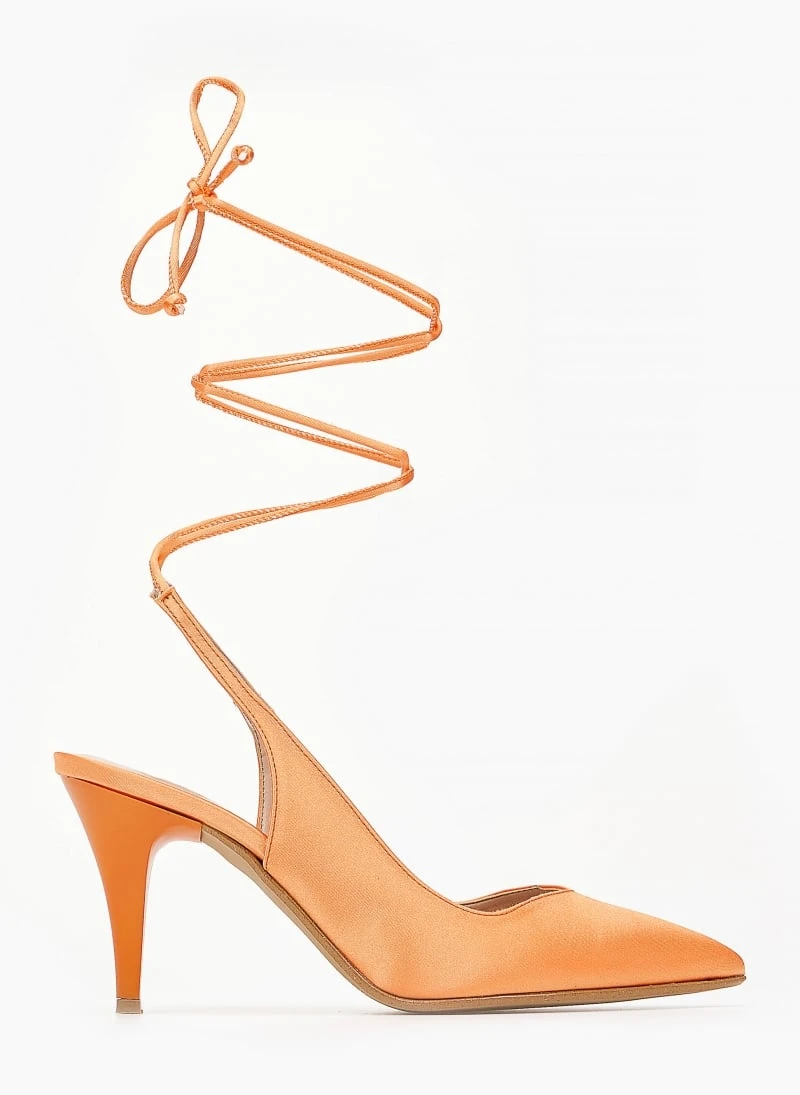 Γόβες σατέν με κορδόνια Tfp - Πορτοκαλί 2 Γόβες σατέν με κορδόνια Tfp - Πορτοκαλί - Image 2