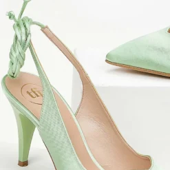 Γόβες σατέν με κορδόνια Tfp - Βεραμάν -Γόβες Εκπτώσεις goves saten tfp me kordonia 100655 m6kp