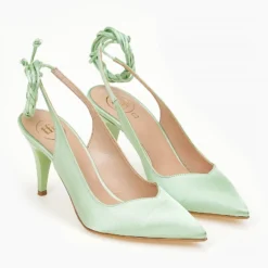 Γόβες σατέν με κορδόνια Tfp - Βεραμάν -Γόβες Εκπτώσεις goves saten tfp me kordonia 100655 m9wz 1