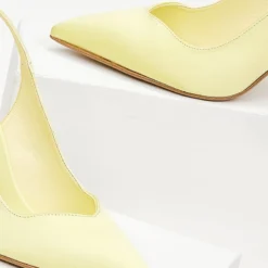 Γόβες σατέν με κορδόνια Tfp - Λεμονί -Γόβες Εκπτώσεις goves saten tfp me kordonia 100656 6bov 1