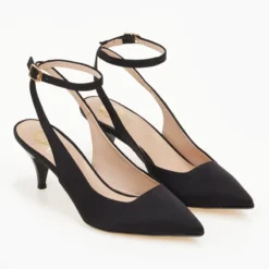 Γόβες σατέν με λουράκι Tfp - Μαύρο -Γόβες Εκπτώσεις goves saten tfp me louraki 100381 h1lw