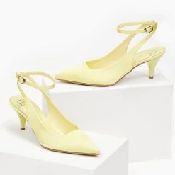 Γόβες σατέν με λουράκι Tfp - Κίτρινο -Γόβες Εκπτώσεις goves saten tfp me louraki 100639 2et8