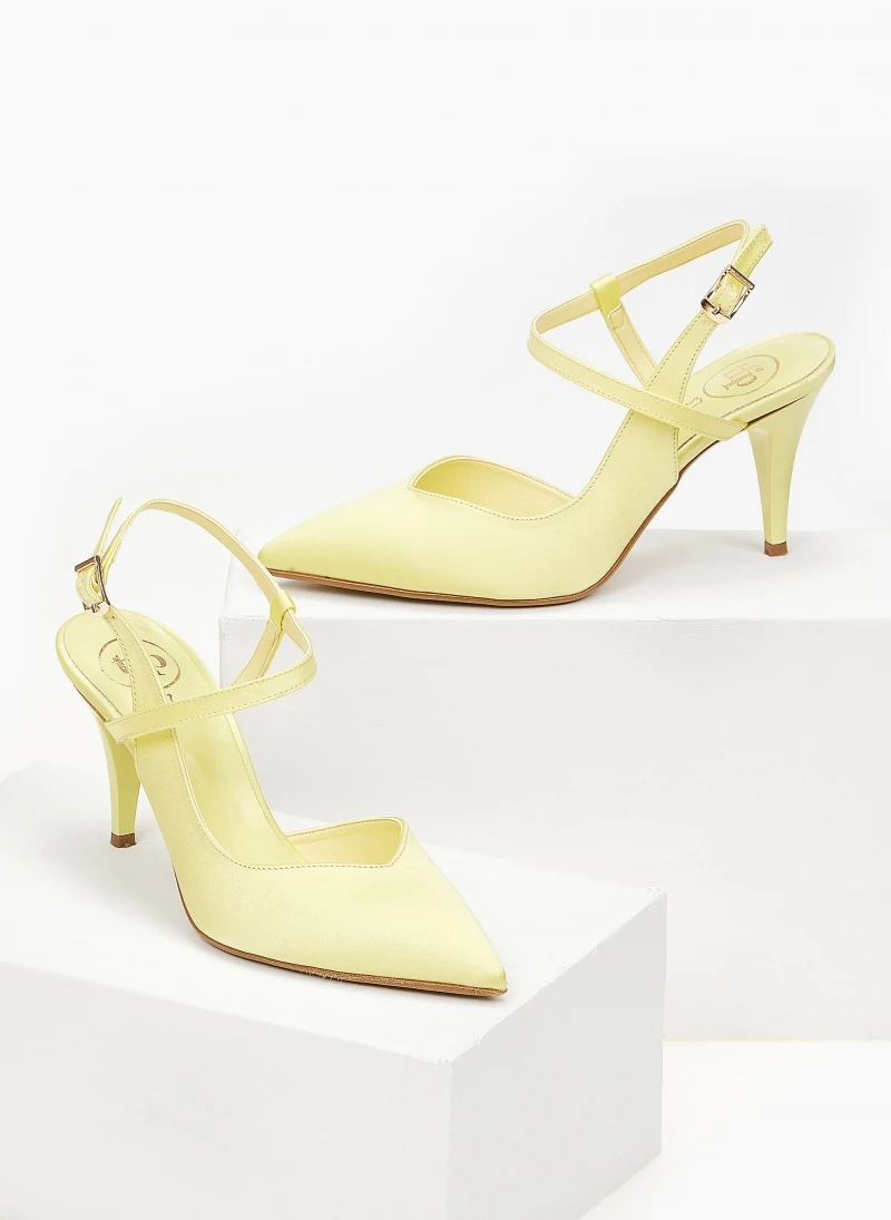 Γόβες σατέν με χιαστί σχέδιο Tfp - Κίτρινο 2 Γόβες σατέν με χιαστί σχέδιο Tfp - Κίτρινο - Image 2