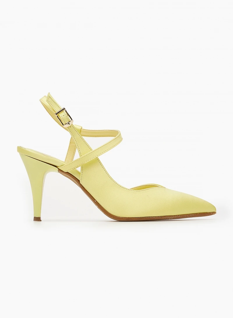 Γόβες σατέν με χιαστί σχέδιο Tfp - Κίτρινο 1 Γόβες σατέν με χιαστί σχέδιο Tfp - Κίτρινο