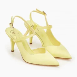 Γόβες σατέν με χιαστί σχέδιο Tfp - Κίτρινο -Γόβες Εκπτώσεις goves saten tfp me xiasti sxedio 100559 zzsp