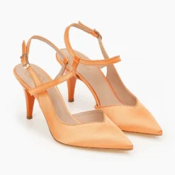 Γόβες σατέν με χιαστί σχέδιο Tfp - Πορτοκαλί -Γόβες Εκπτώσεις goves saten tfp me xiasti sxedio 100642 klm3 1