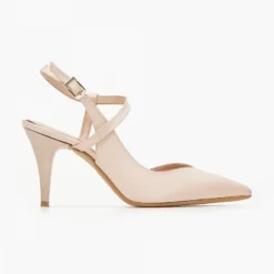 Γόβες σατέν με χιαστί σχέδιο Tfp - Nude