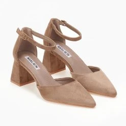 The Fashion Project Γόβες Suede ανοιχτές με μπαρέτα - Πούρο -Γόβες Εκπτώσεις goves suede anoixtes me mpareta 107151 eakk