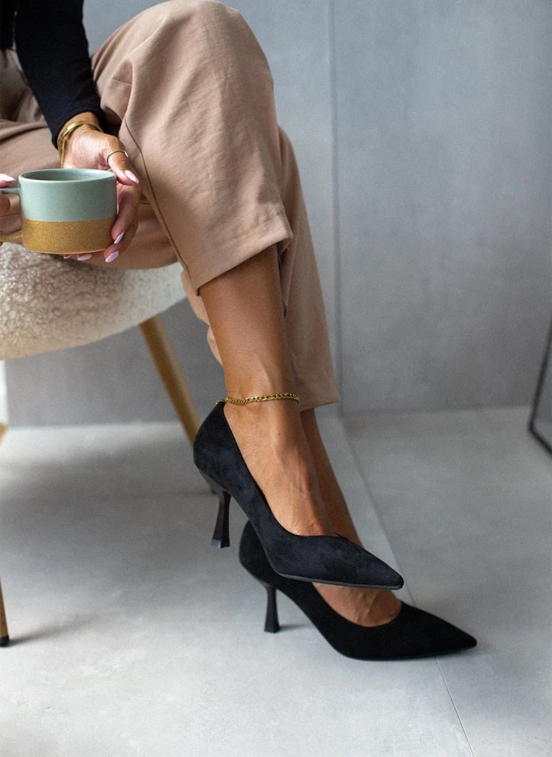 The Fashion Project Γόβες Suede με λεπτό τακούνι - Μαύρο 1 The Fashion Project Γόβες Suede με λεπτό τακούνι - Μαύρο