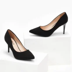 The Fashion Project Γόβες Suede μυτερές - Μαύρο 6 The Fashion Project Γόβες Suede μυτερές - Μαύρο -Γόβες Εκπτώσεις goves suede muteres me lepto takouni 107048 cjob 1