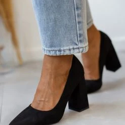 The Fashion Project Γόβες Suede με ντυμένο τακούνι - Μαύρο