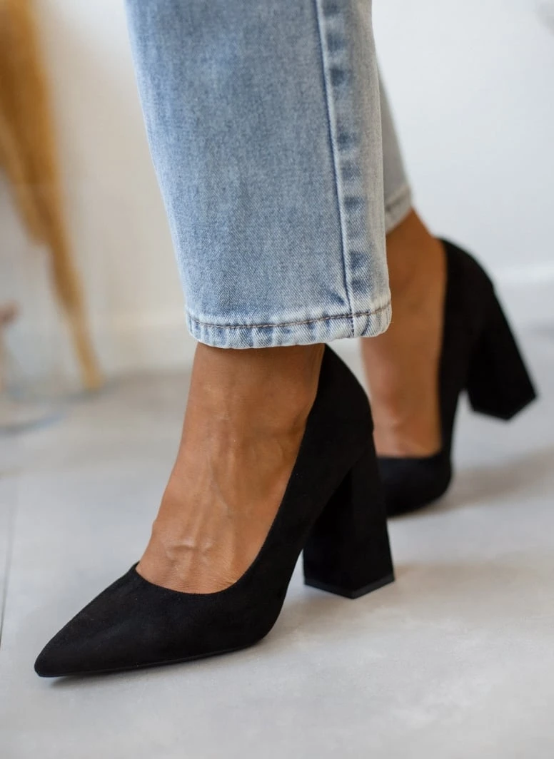 The Fashion Project Γόβες Suede με ντυμένο τακούνι - Μαύρο 1 The Fashion Project Γόβες Suede με ντυμένο τακούνι - Μαύρο
