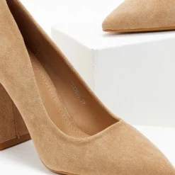 The Fashion Project Γόβες Suede με ντυμένο τακούνι - Πούρο -Γόβες Εκπτώσεις goves suede muteres me ntumeno takouni 105540 bcol 1