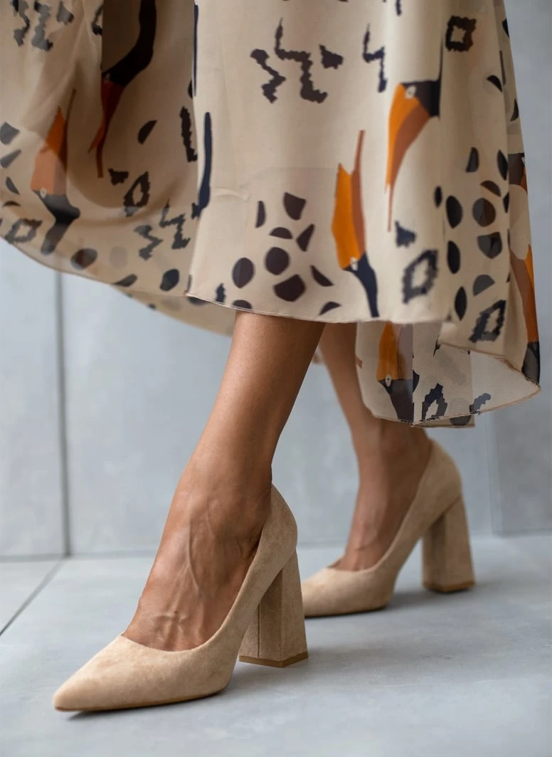 The Fashion Project Γόβες Suede με ντυμένο τακούνι - Πούρο 1 The Fashion Project Γόβες Suede με ντυμένο τακούνι - Πούρο