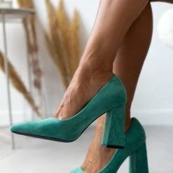 The Fashion Project Γόβες Suede με ντυμένο τακούνι - Πράσινο