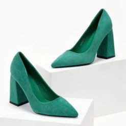 The Fashion Project Γόβες Suede με ντυμένο τακούνι - Πράσινο -Γόβες Εκπτώσεις goves suede muteres me ntumeno takouni 105541 bn83 1