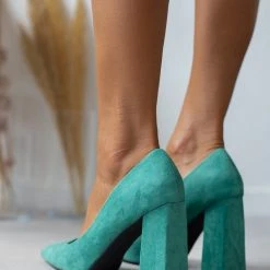 The Fashion Project Γόβες Suede με ντυμένο τακούνι - Πράσινο -Γόβες Εκπτώσεις goves suede muteres me ntumeno takouni 105541 d635 1