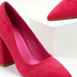 The Fashion Project Γόβες Suede με ντυμένο τακούνι - Φούξια -Γόβες Εκπτώσεις goves suede muteres me ntumeno takouni 105542 hel8 1