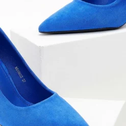 The Fashion Project Γόβες Suede με ντυμένο τακούνι - Μπλε -Γόβες Εκπτώσεις goves suede muteres me ntumeno takouni 105543 rm0k 1