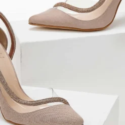 Γόβες Suede με διαφάνεια και στρας Tfp - Nude -Γόβες Εκπτώσεις goves suede tfp me diafaneia kai stras 103562 7otk 1