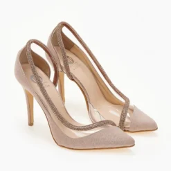 Γόβες Suede με διαφάνεια και στρας Tfp - Nude -Γόβες Εκπτώσεις goves suede tfp me diafaneia kai stras 103562 ad0u