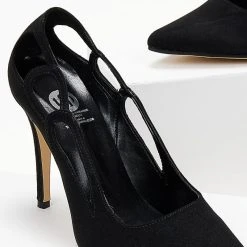 Γόβες μυτερές με ανοίγματα Tfp - Μαύρο -Γόβες Εκπτώσεις goves tfp muteres me anoigmata 103564 6lm9