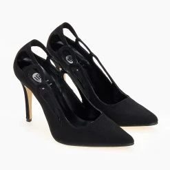 Γόβες μυτερές με ανοίγματα Tfp - Μαύρο -Γόβες Εκπτώσεις goves tfp muteres me anoigmata 103564 99vh