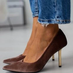 The Fashion Project Γόβες μυτερές βελουτέ - Πούρο