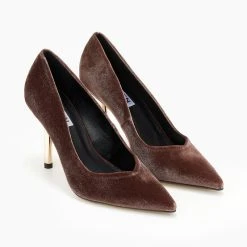 The Fashion Project Γόβες μυτερές βελουτέ - Πούρο -Γόβες Εκπτώσεις goves veloute me metalliko takouni 107145 y2b5 1