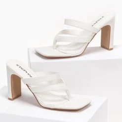 The Fashion Project Mules καρέ με λουράκια - Λευκό