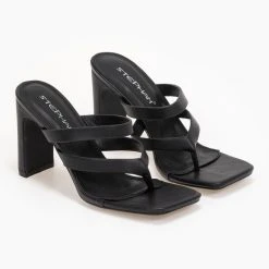 The Fashion Project Mules καρέ με λουράκια - Μαύρο -Γόβες Εκπτώσεις kare mules me lourakia 93259 ga4u