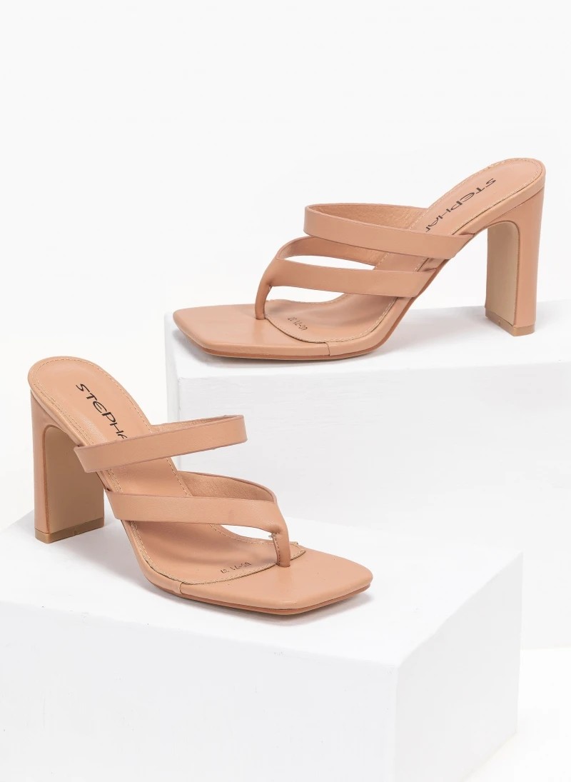 The Fashion Project Mules καρέ με λουράκια - Μπεζ 1 The Fashion Project Mules καρέ με λουράκια - Μπεζ