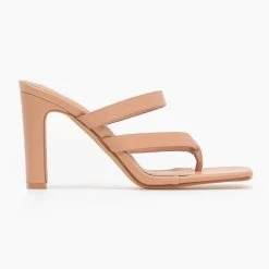 The Fashion Project Mules καρέ με λουράκια - Μπεζ -Γόβες Εκπτώσεις kare mules me lourakia 93260 uzge