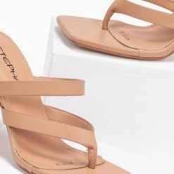 The Fashion Project Mules καρέ με λουράκια - Μπεζ -Γόβες Εκπτώσεις kare mules me lourakia 93260 x2x2