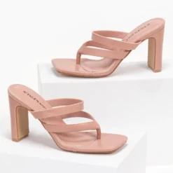 The Fashion Project Mules καρέ με λουράκια - Nude -Γόβες Εκπτώσεις kare mules me lourakia 93261 x8cw