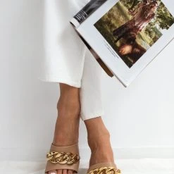 The Fashion Project Mules καρέ με αλυσίδα - Πούρο