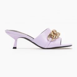 The Fashion Project Mules καρέ με αλυσίδα - Λιλά -Γόβες Εκπτώσεις kare mules me xamilo takouni 92982 4i1z